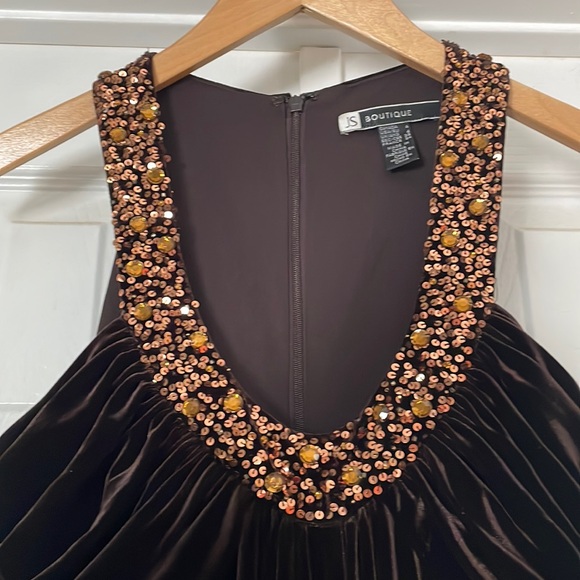 JB Boutique Velvet Brown Dress Size 4 - Picture 9 of 12